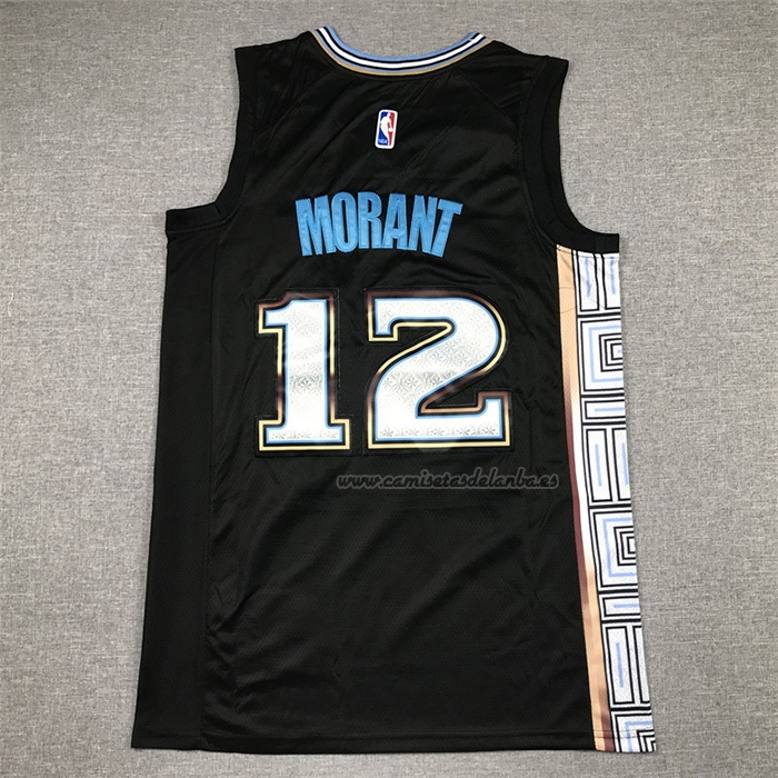 Camiseta Memphis Grizzlies Ja Morant NO 12 Ciudad 2022-23 Negro